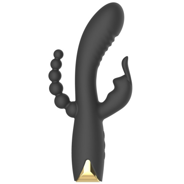 Vibromasseur triple stimulation très puissant noir USB 